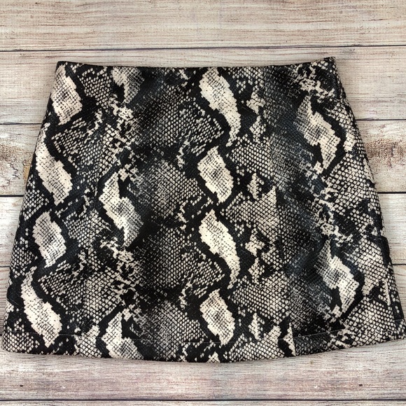 UO Siren Snake Print Button-Front Mini Skirt | Size Small - Picture 5 of 13